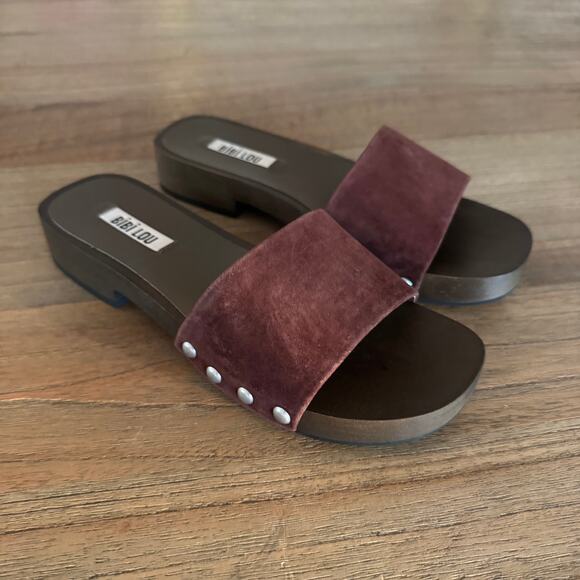 BiBi LOU Shoes - Bibi Lou (Anthropologie) Wood-Bottom Slides - Size 37